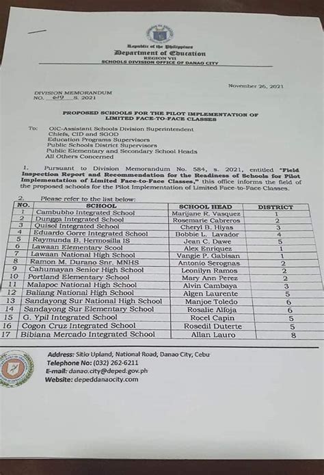 danao city division memo